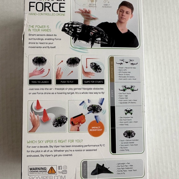 SKY VIPER FORCE HAND-CONTROLLED HOVER DRONE BY SKYROCKET - Picture 3 of 6